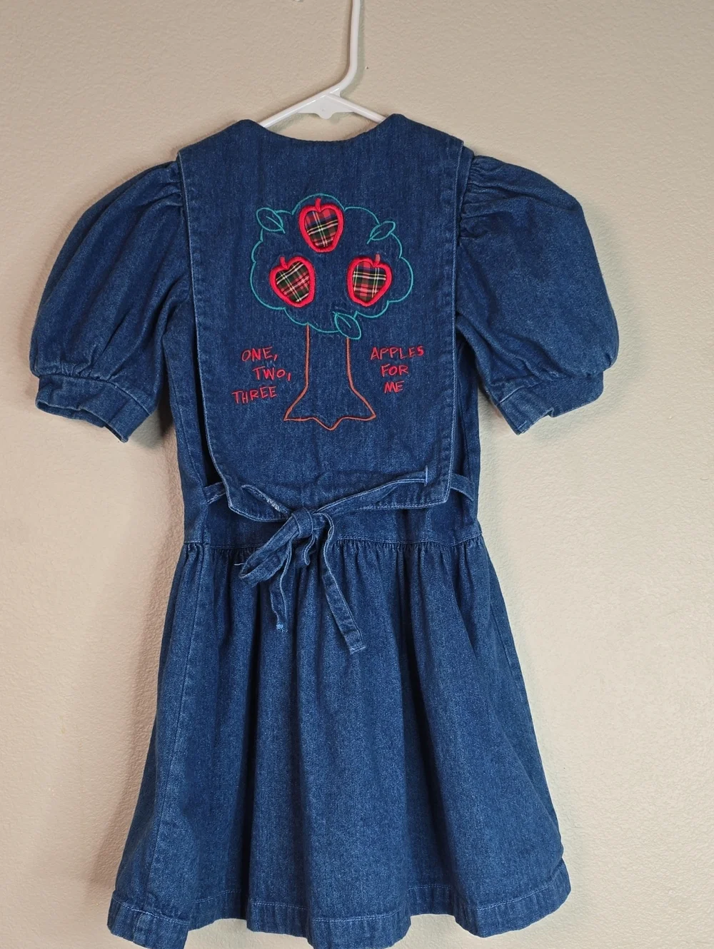 Vintage Oshkosh Denim Embroiderie Midi Kids Dress Size 5t